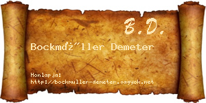 Bockmüller Demeter névjegykártya